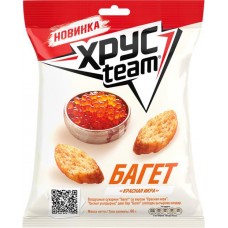 Сухарики пшеничные ХРУСTEAM Багет Красная икра, 60г в магазинах Лента