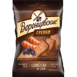 Сухарики-гренки ржано-пшеничные ВОРОНЦОВСКИЕ со вкусом колбасок на гриле, 60г