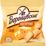 Сухарики пшеничные ВОРОНЦОВСКИЕ со вкусом сыра, слайсы, 80г