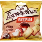 Сухарики пшеничные ВОРОНЦОВСКИЕ со вкусом белых грибов, слайсы, 80г