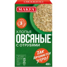 Хлопья MAKFA Овсяные с отрубями, 400г в магазинах Лента