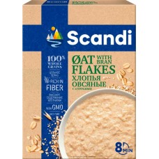 Хлопья овсяные SCANDI с отрубями, 400г в магазинах Лента