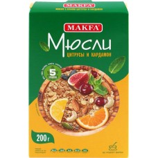 Мюсли MAKFA 5 злаков Цитрус-кардамон, 200г в магазинах Лента