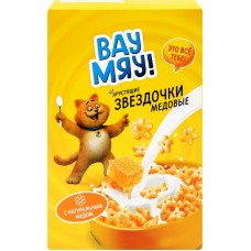Готовый завтрак ВАУ МЯУ Звездочки медовые, 370г в магазинах Лента