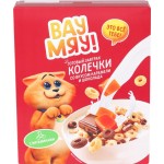 Готовый завтрак ВАУ МЯУ Колечки, со вкусом карамели и шоколада, 175г