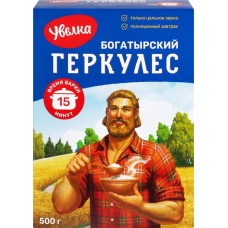 Хлопья овсяные УВЕЛКА Богатырский геркулес, 500г в магазинах Лента
