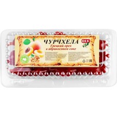 Чурчхела с грецким орехом в абрикосовом соке, весовая в магазинах Лента