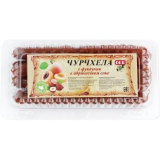 Чурчхела с фундуком в абрикосовом соке, весовая в магазинах Лента