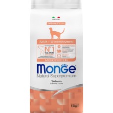 Корм сухой для взрослых кошек MONGE Cat Monoprotein с лососем, 1,5кг в магазинах Лента