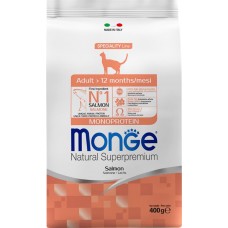 Корм сухой для взрослых кошек MONGE Cat Monoprotein с лососем, 400г в магазинах Лента
