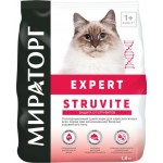 Корм сухой для взрослых кошек МИРАТОРГ Winner Expert при мочекаменной болезни струвитного типа, 1,5кг