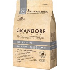 Корм сухой для кошек GRANDORF Кролик с рисом, для стерилизованных, 400г в магазинах Лента