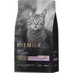 Корм сухой для кошек PREMIER Cat Adult Свежее филе лосося с индейкой, 400г