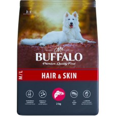 Корм сухой для собак MR.BUFFALO Hair&skin Лосось, для средних и крупных пород, 2кг в магазинах Лента