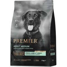Корм сухой для собак PREMIER Dog Adult Medium Свежее мясо ягненка с индейкой, 3кг в магазинах Лента