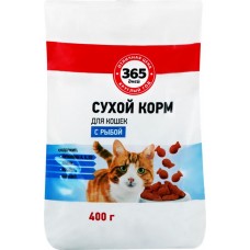 Корм сухой для кошек 365 ДНЕЙ с рыбой, 400г в магазинах Лента