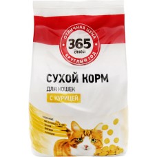 Корм сухой для кошек 365 ДНЕЙ с курицей, 2кг в магазинах Лента
