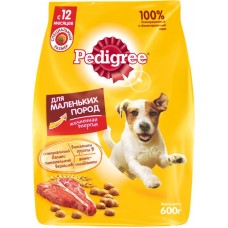 Корм сухой для взрослых собак PEDIGREE Говядина, для малых пород, 600г в магазинах Лента