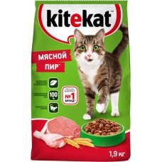 Корм сухой для кошек KITEKAT Мясной пир, 1,9кг в магазинах Лента