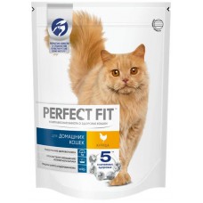 Корм сухой для взрослых кошек PERFECT FIT с курицей, для живущих в помещении, 650г в магазинах Лента