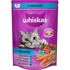 Корм сухой для взрослых кошек WHISKAS Вкусные подушечки с нежным паштетом, Аппетитный обед с лососем, 350г в магазинах Лента