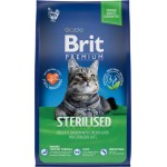 Корм сухой для взрослых кошек BRIT Premium Cat Sterilized с курицей, для кастрированных и стерилизованных, 800г