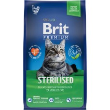 Корм сухой для взрослых кошек BRIT Premium Cat Sterilized с курицей, для кастрированных и стерилизованных, 800г в магазинах Лента