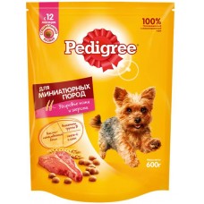 Корм сухой для взрослых собак PEDIGREE с говядиной, для миниатюрных пород, полнорационный, 600г в магазинах Лента