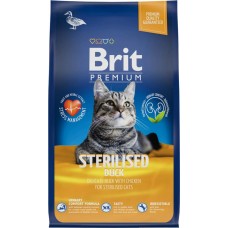 Корм сухой для взрослых кошек BRIT Premium Cat Sterilised Утка, курица, для кастрированных и стерилизованных, 800г в магазинах Лента