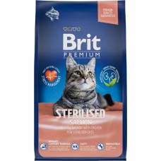 Корм сухой для взрослых кошек BRIT Premium Cat Sterilised Лосось, курица, для кастрированных и стерилизованных, 800г в магазинах Лента