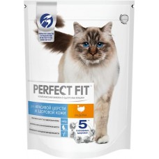 Корм сухой для кошек PERFECT FIT с индейкой, для красивой шерсти и здоровой кожи, 650г в магазинах Лента