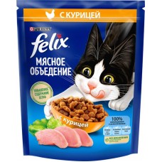Корм сухой для взрослых кошек FELIX Мясное объедение с курицей, 200г в магазинах Лента
