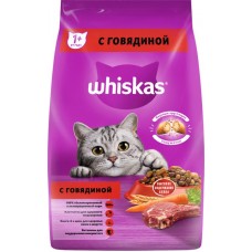 Корм сухой для взрослых кошек WHISKAS Подушечки с говяжьим паштетом, 1,9кг в магазинах Лента