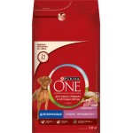 Корм сухой для взрослых собак PURINA ONE с высоким содержанием ягненка и рисом, для средних и крупных пород, 3,8кг