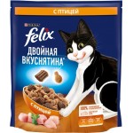 Корм сухой для взрослых кошек FELIX Двойная вкуснятина с птицей, 600г