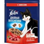 Корм сухой для взрослых кошек FELIX Двойная вкуснятина с мясом, 200г