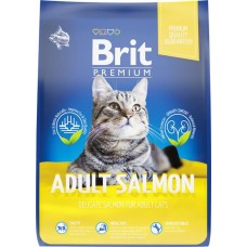 Корм сухой для взрослых кошек BRIT Premium Cat Adult Salmon с лососем, 2кг в магазинах Лента