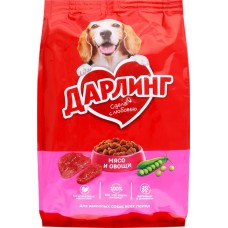 Корм сухой для взрослых собак ДАРЛИНГ с мясом и добавлением овощей, 500г в магазинах Лента