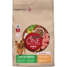 Корм сухой для собак PURINA ONE Мини Активная с курицей и рисом, для малых пород, 3кг в магазинах Лента