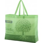 Экосумка хозяйственная ЛЕНТА зеленая и оранжевая спанбонд 44x43x10см