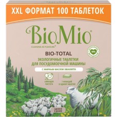 Таблетки для посудомоечной машины BIOMIO Bio-Total 7в1 экологичные с эфирным маслом эвкалипта, 100шт в магазинах Лента