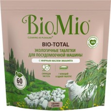 Таблетки для посудомоечной машины BIOMIO Bio-total 7в1 с маслом эвкалипта, экологичные, 60шт в магазинах Лента