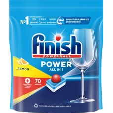 Таблетки для посудомоечной машины FINISH Power Лимон, 70шт в магазинах Лента