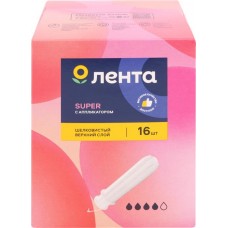 Тампоны ЛЕНТА Super с аппликатором, 16шт в магазинах Лента