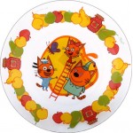 Тарелка ТРИ КОТА 19,5/20см, стекло, в ассортименте, Арт. 309622/31