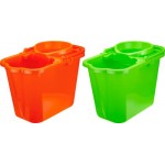 Ведро IDEA 9.5л с отжимом, прямоугольное, оранжевый/ярко-зеленый Арт. М2421