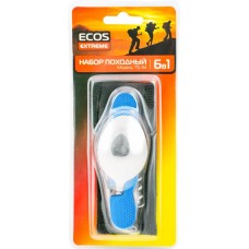 Набор походный ECOS 6в1 нож, открывалка для бутылок, нож консервный, вилка, ложка и штопор, Арт. 325134 в магазинах Лента