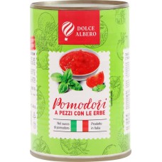 Томаты DOLCE ALBERO с травами, кусочки, 400г в магазинах Лента