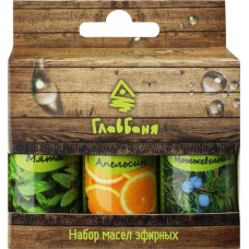 Набор эфирных косметических масел ГЛАВБАНЯ Апельсин, Мята и Можжевельник, Арт. Б703, 3х17мл в магазинах Лента