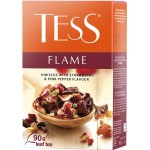 Чай травяной TESS Flame гибискус с ароматом земляники с розовым перцем листовой, 90г